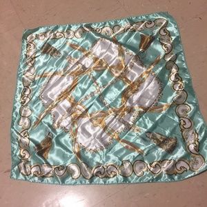 handkerchief mint chain print colorful faux silky